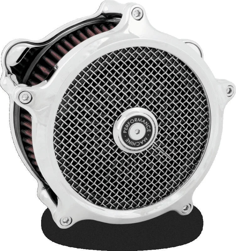 Performance Machine Air Cleaner Slim - Chrome - Side View