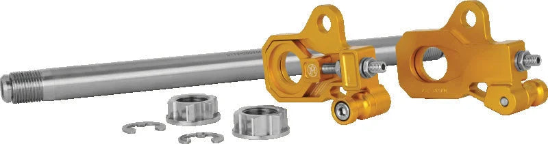 Performance Machine Axle Adjuster Kit - Gold Ano - Installation View