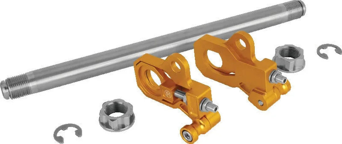 Performance Machine Axle Adjuster Kit - Gold Ano - Side View