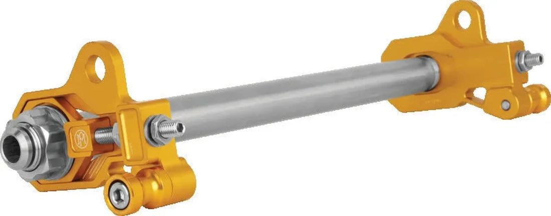 Performance Machine Axle Adjuster Kit - Gold Ano - Back View