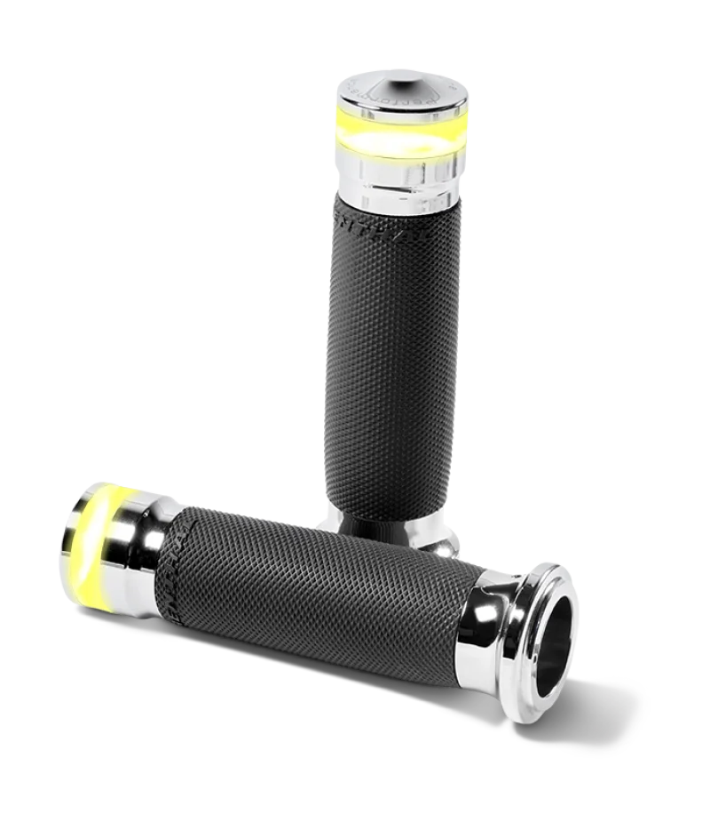 Performance Machine Contour Led Handle Grip Set - Chrome - Main Product View