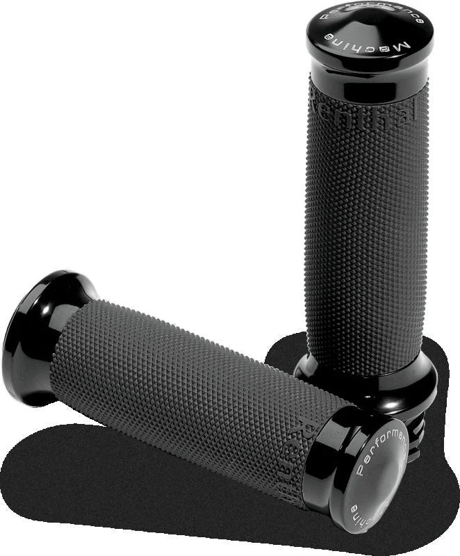 Performance Machine Contour Renthal Wrapped Grips - Black - Side View