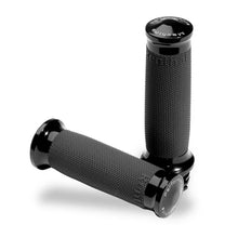 Load image into Gallery viewer, Performance Machine Contour Renthal Wrapped Grips - Black Ano - Main Product View
