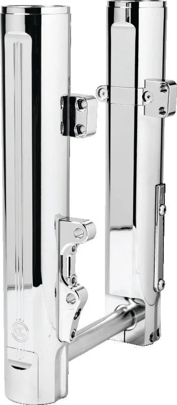 Performance Machine Dyna and M8 Softail Lower Leg Assembly 49mm - Chrome - Side View