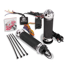 Load image into Gallery viewer, Performance Machine FLTRX TBW Heated Grips Apex - Chrome - Side View