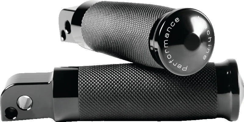 Performance Machine Footpegs Contour Passenger - Black Ano - Side View