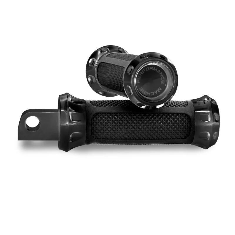 Performance Machine Footpegs Overdrive Rider - Black Ano - Side View