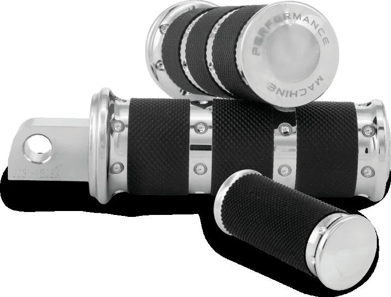 Performance Machine Footpegs XLS - Chrome - Side View