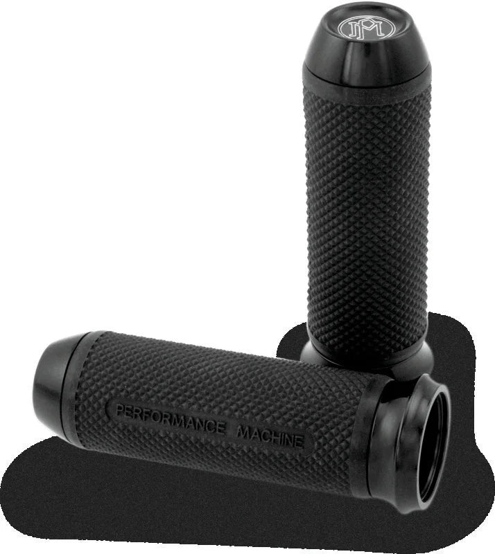 Performance Machine Handle Grip Set - Elite TBW - Black Ano - Side View