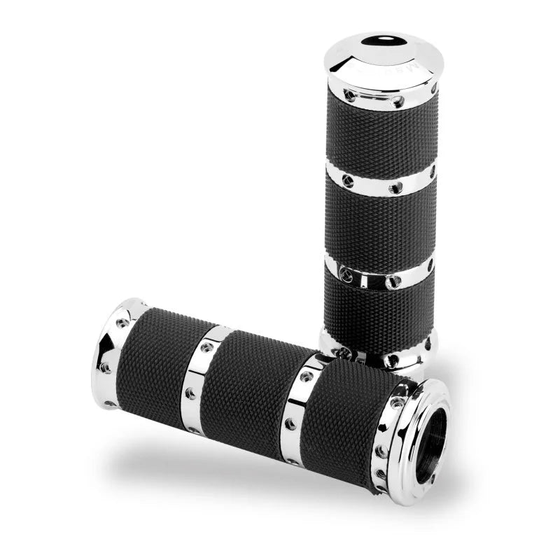 Performance Machine Handle Grip Set- XL Rubber 2K8 - Chrome - Main Product View