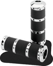 Load image into Gallery viewer, Performance Machine Handle Grip Set- XL Rubber 2K8 - Chrome - Side View