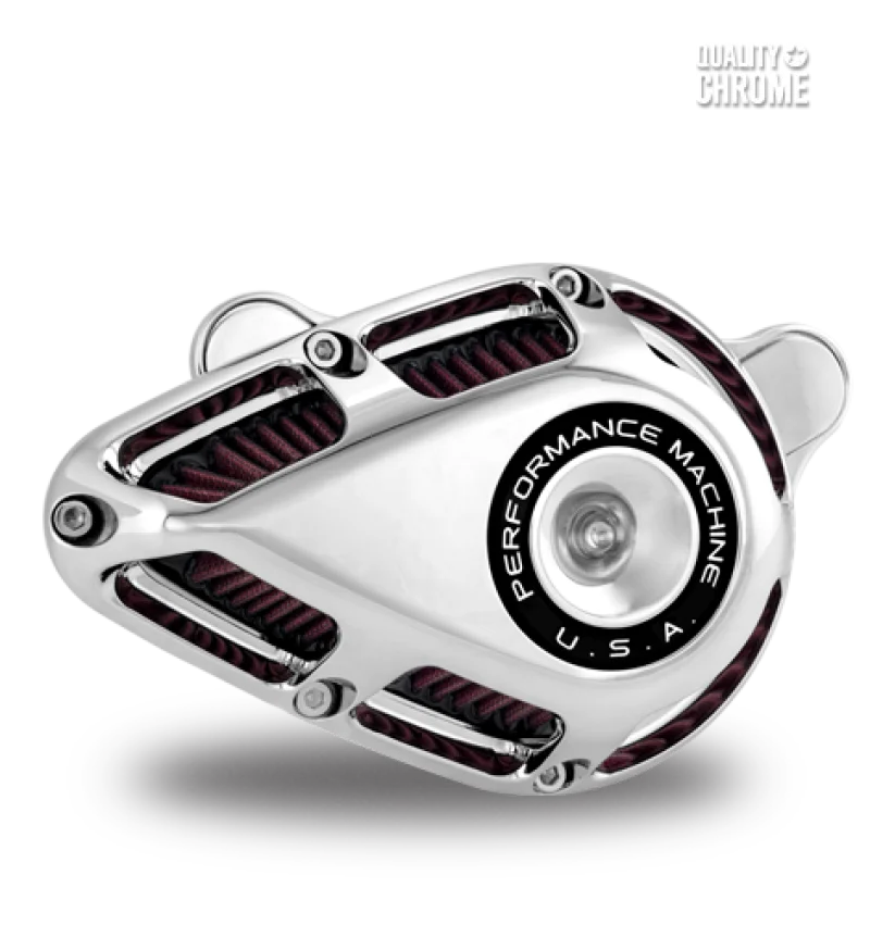 Performance Machine Jet Air Cleaner - Chrome - Side View