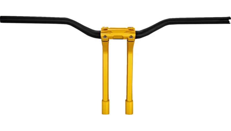Performance Machine Phatbar H-Bar Assy, 11-1/2in Riser, 1-1/4in Bar, Int Wire, Gauge Mnt - Gold Ops