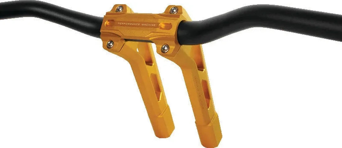 Performance Machine Phatbar/Riser Kit-Ext Wire - Gold Ops - Back View