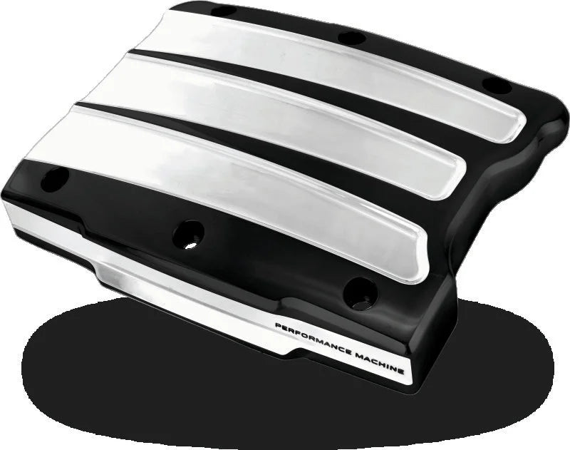 Performance Machine Twin Cam Scallop Rocker Cover - Contrast Cut Platinum - Side View