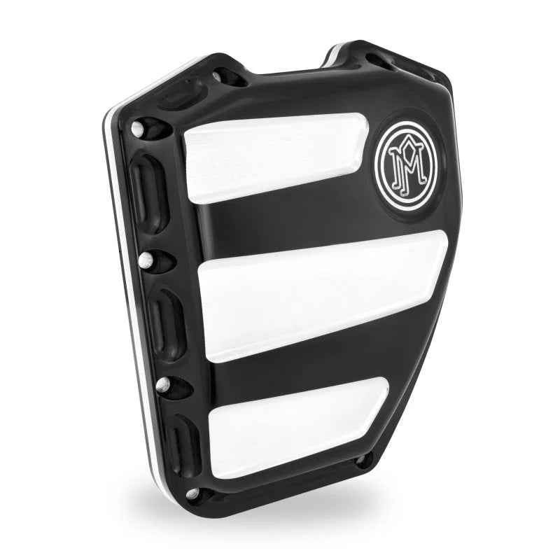 Performance Machine Twin Cam Scallop Timing Cover - Contrast Cut Platinum - Side View