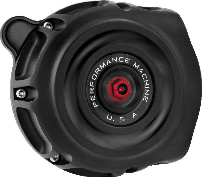 Performance Machine  Vintage Air Cleaner - Black Ops - Side View