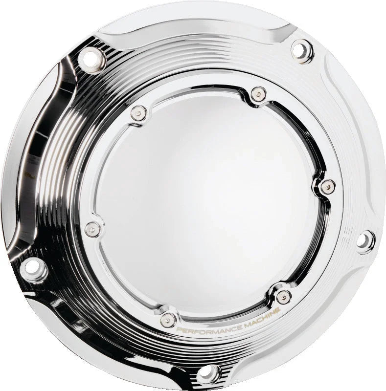 Performance Machine Vision Derby Cover W/Bezel - Chrome - Side View