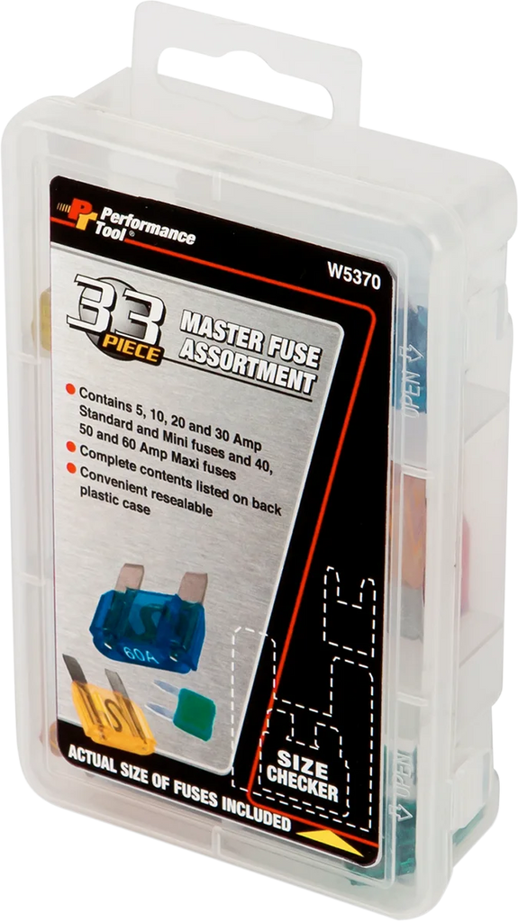 Performance Tool Fuse Assortment - Master - 33 Pack W5370 - Side View