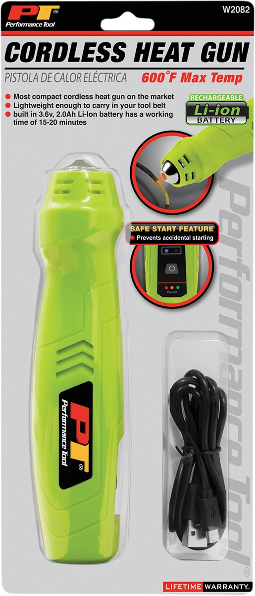 Performance Tool Heat Gun - Cordless - Li-Ion W2082 - Side View