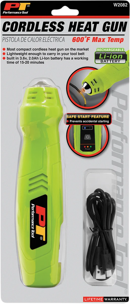 Performance Tool Heat Gun - Cordless - Li-Ion W2082 - Side View