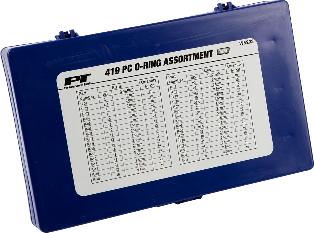 Performance Tool O-Ring Assortment - Metric - 419-Piece W5203 - Side View