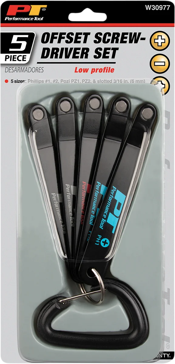Performance Tool Screwdriver Set - Low Profile W30977 - Side View