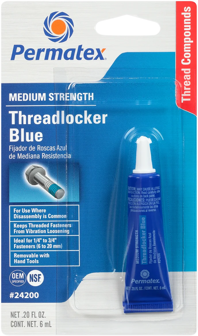 Permatex 242 Threadlocker - Blue - 1.22 U.S. fl oz. - Side View