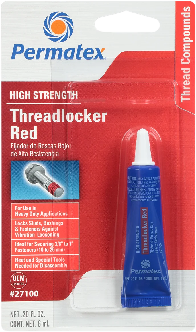 Permatex 271 Threadlocker - Red - 1.22 U.S. fl oz. - Side View