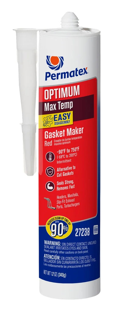 Permatex Optimum Red RTV 12Oz. Silicone Cartridge 27238