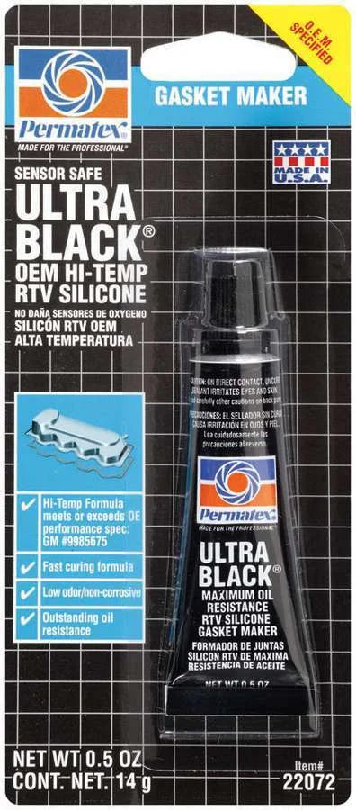 Permatex Ultra Black Hi-Temp RTV Silicone 0.5oz. 22072
