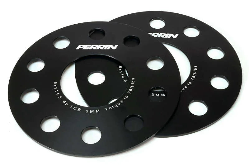 Perrin Performance 60.1mm CB / 5x114.3 BP Wheel Spacers - 3mm fits 2023-2026 Toyota GR Corolla - Back View