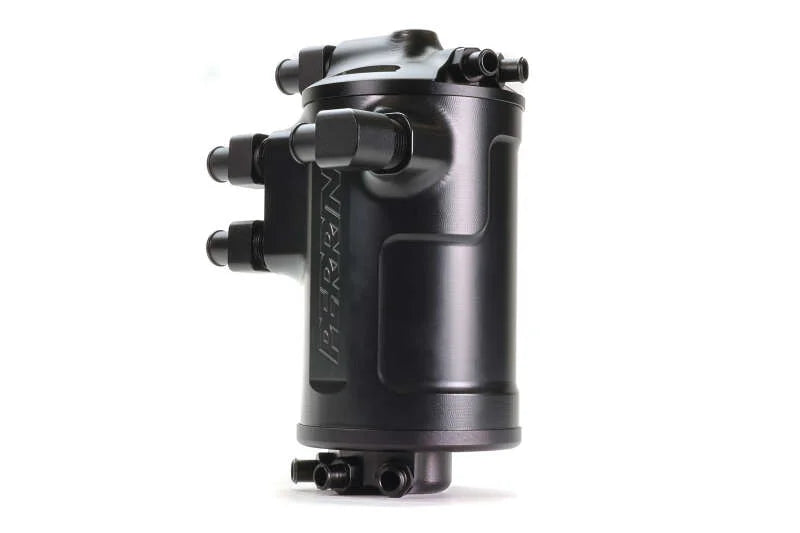 Perrin Performance Air Oil Separator - Black fits 2002-2021 Subaru WRX / 2004-2021 Subaru STI - Side View