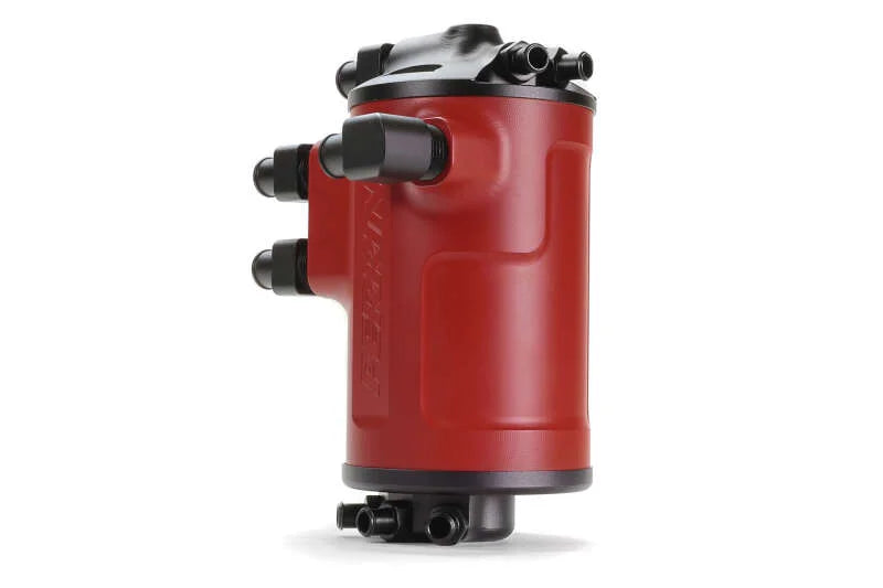 Perrin Performance Air Oil Separator - Red fits 2002-2021 Subaru WRX / 2004-2021 Subaru STI - Back View