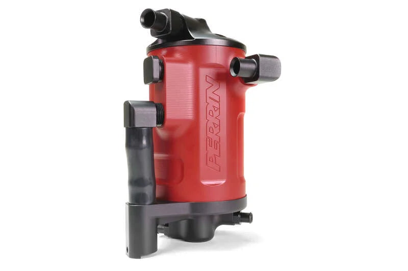 Perrin Performance Air Oil Separator - Red fits 2020-2025 Subaru Outback XT / Legacy XT - Back View