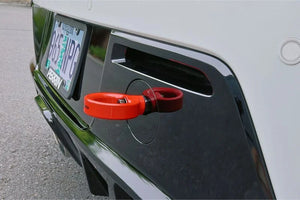 Perrin Performance Rear Tow Hook - Red fits 2023-2026 Toyota GR Corolla - Side View