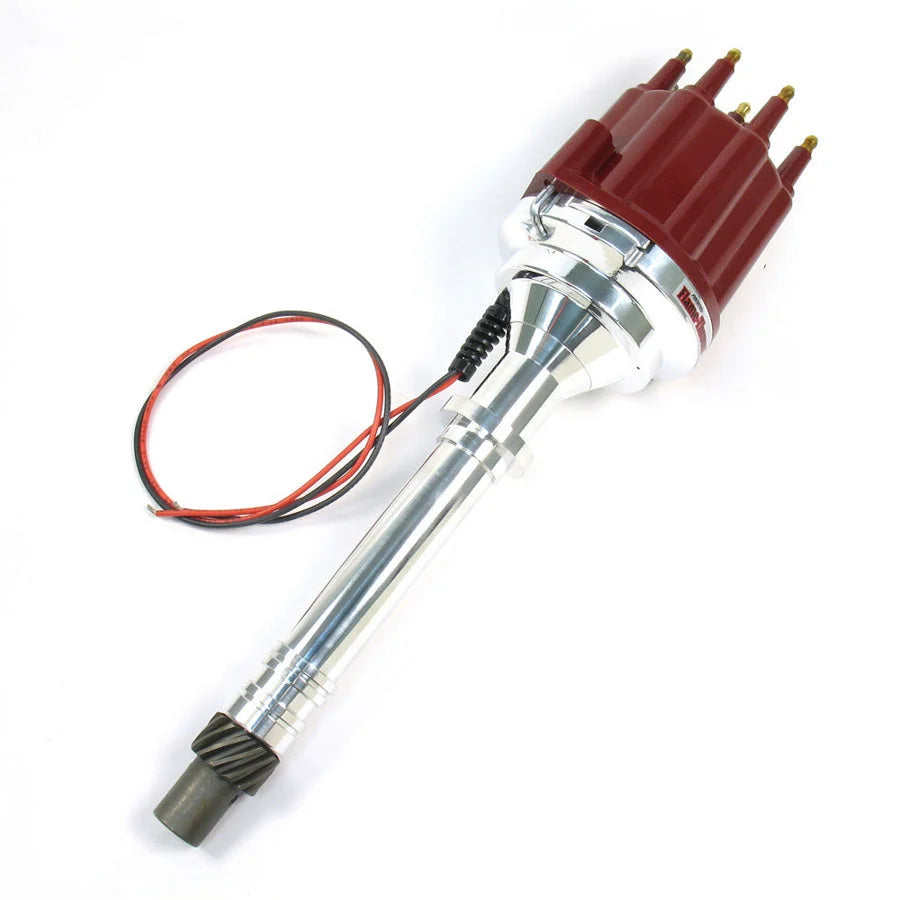 Pertronix Billet Dist. w/ Red Cap & Male Tower D100811 fits SBC / BBC