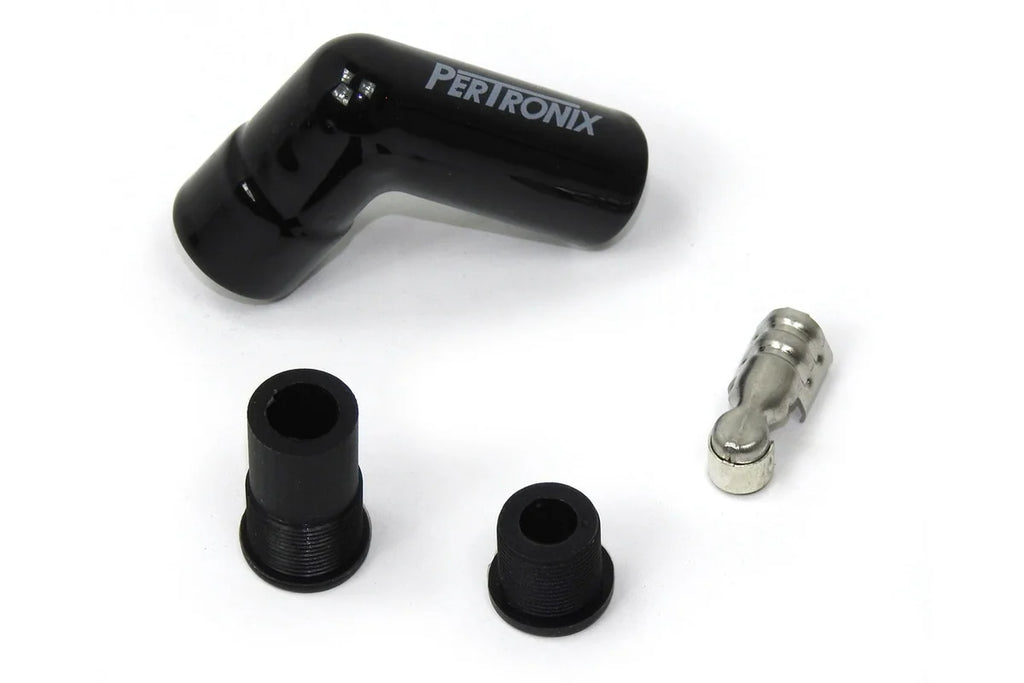 Pertronix Ceramic Spark Plug Boot Kit 90-Deg 8pk Black 8561HT-8