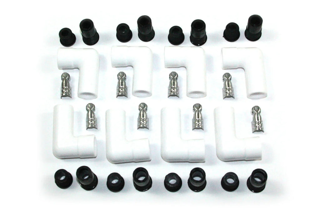 Pertronix Ceramic Spark Plug Boot Kit 90-Deg 8pk White 8501HT-8