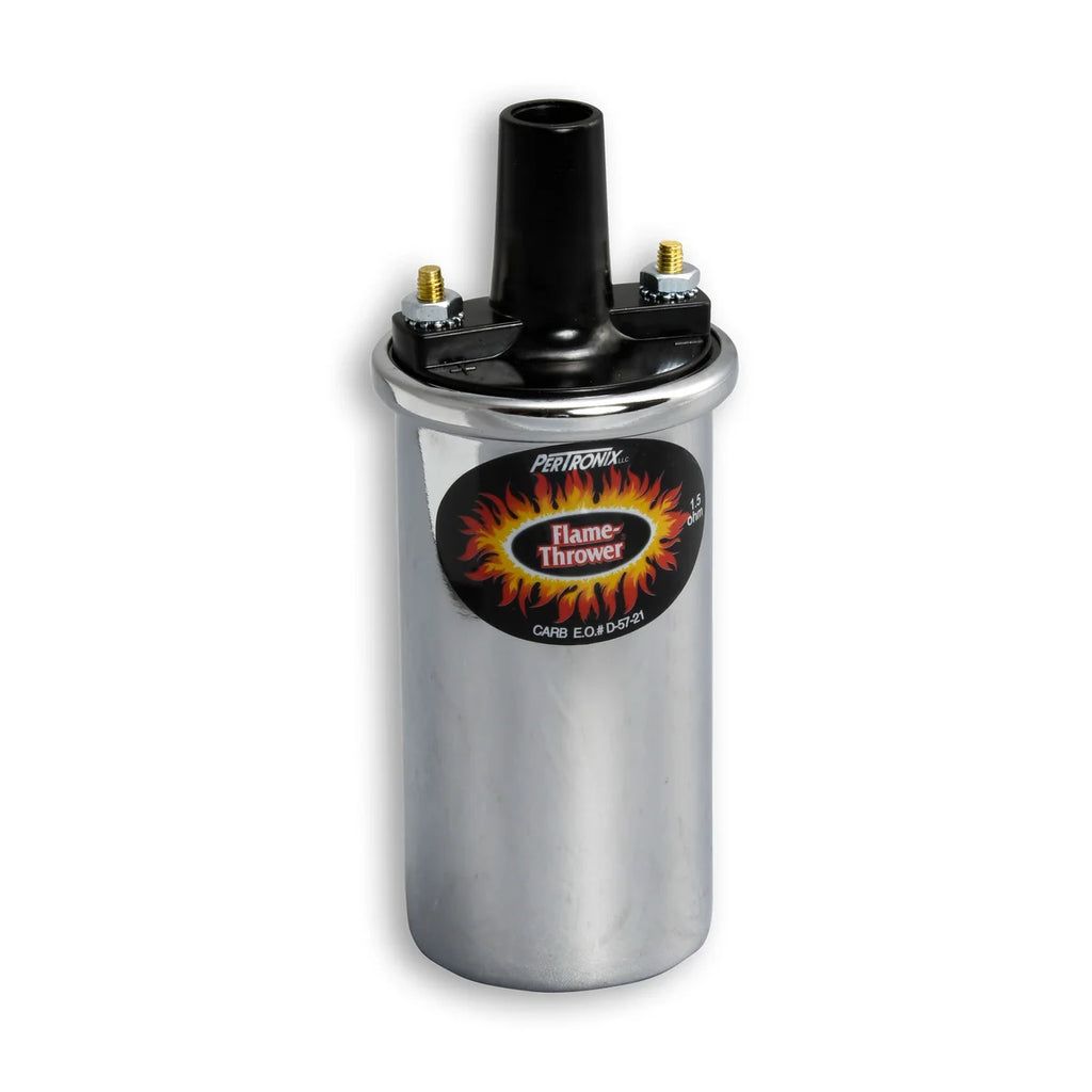 Pertronix Coil Flame-Thrower (1.5 ohm) chrome 40001 - Side View