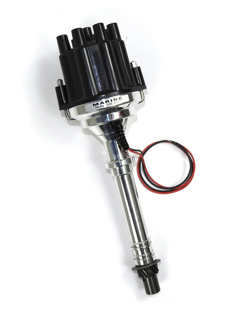 Pertronix Dist Billet I3 Marine Chevy rev rotation blk Cap D7209800 - Main Product View