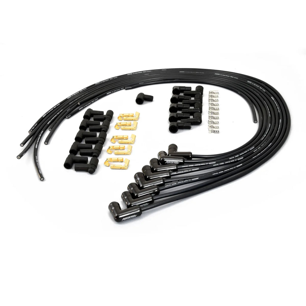 Pertronix Wires, Univ. 8MM 8 cyl 90° Black Ceramic Boot; Black wire 828290HT - Main Product View