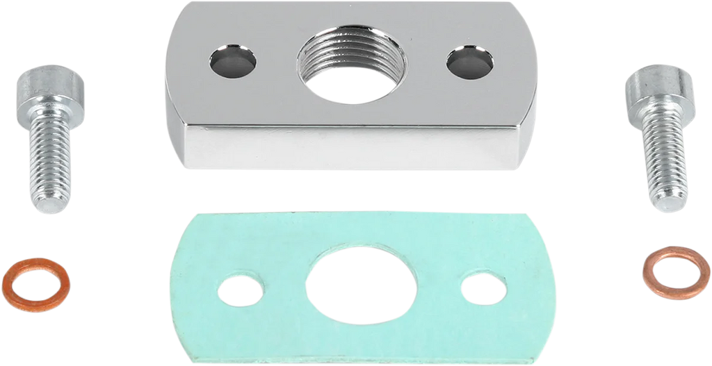 Pingel Fuel Valve Adapter Plate - 3/8" NPT - 44 mm - 1/4" Offset A1702C-0 - Side View
