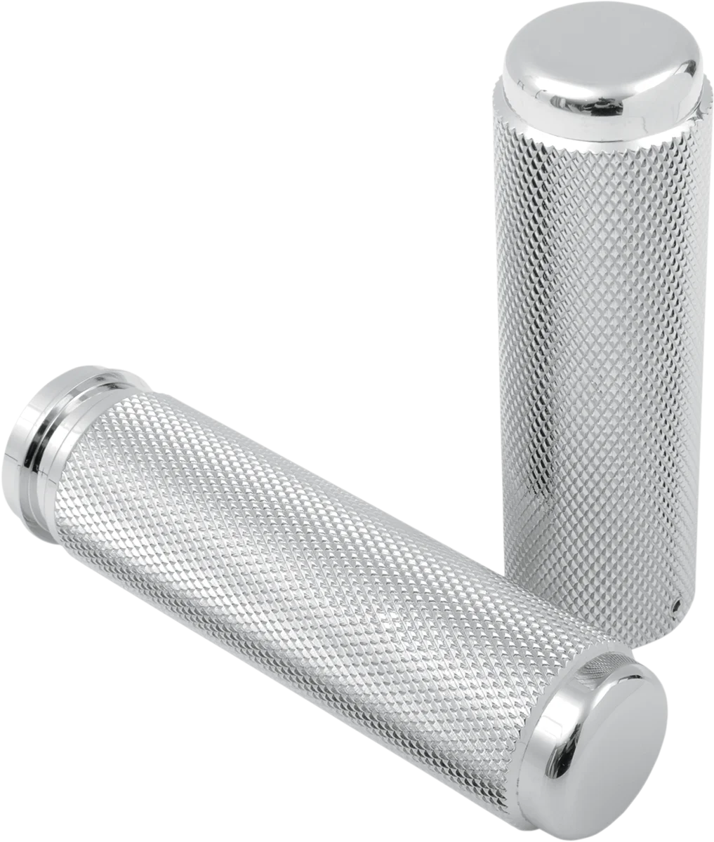 Pingel Grips - Knurled - Chrome 62196 - Side View