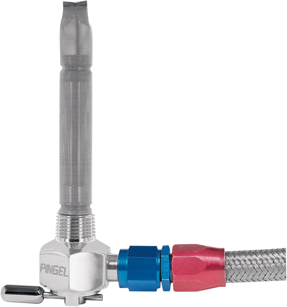 Pingel Power-Flo™ -6AN Fuel Valve - Chrome-Plated - 22 mm 6331-CH - Side View