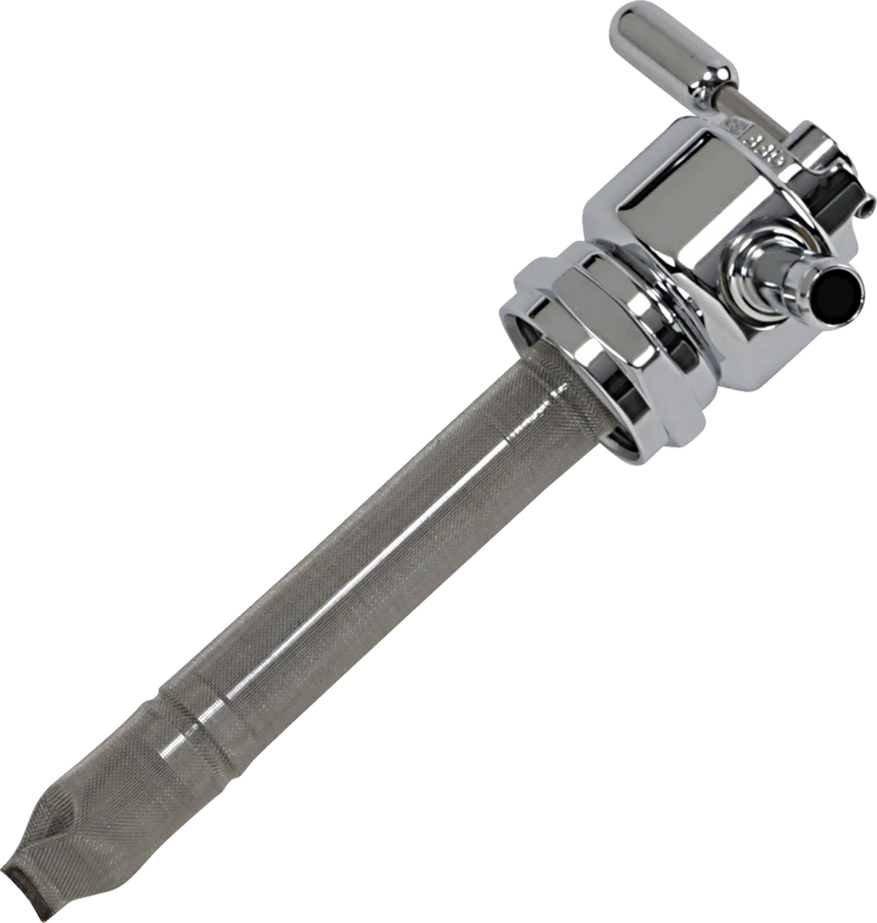 Pingel Round Fuel Valve - Chrome - 22 mm 1311-CR - Side View