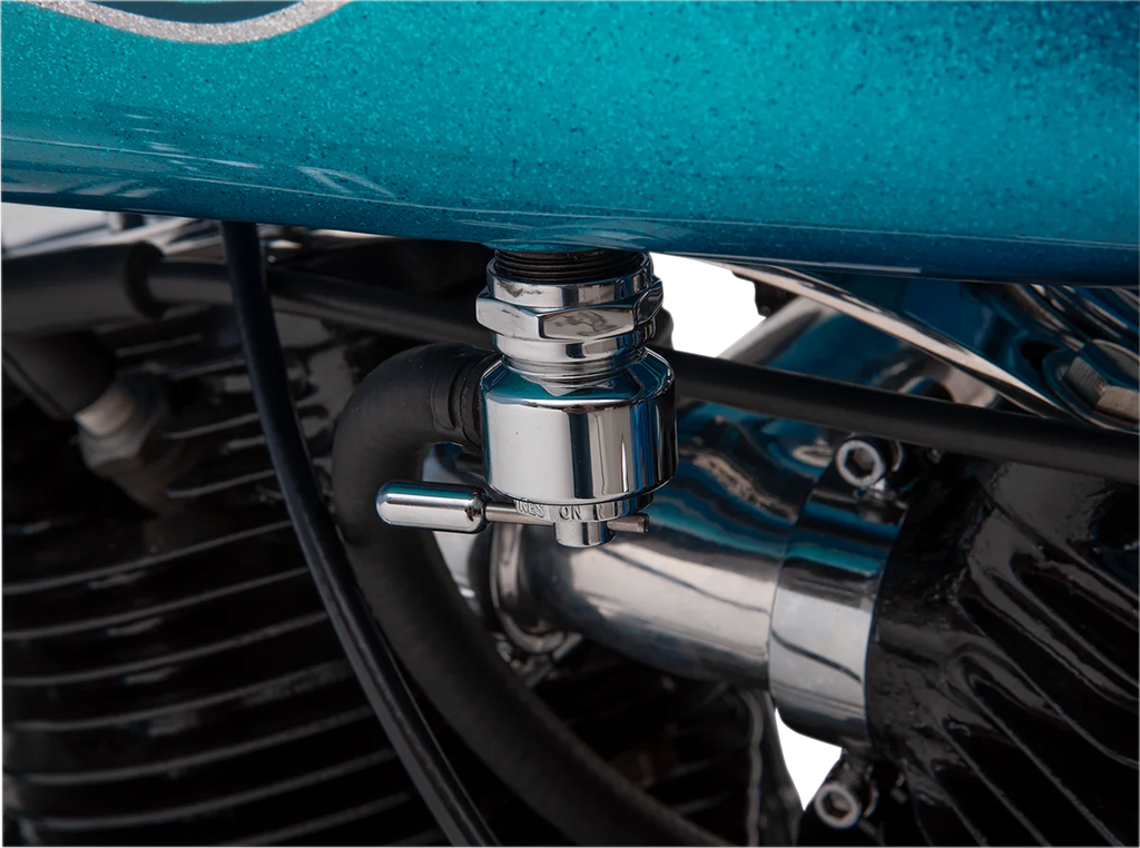 Pingel Round Fuel Valve - Chrome - 22 mm 1311-CR - Back View