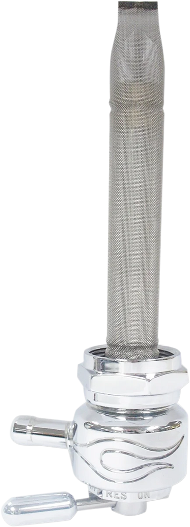 Pingel Round Fuel Valve - Flamed Chrome - 22 mm 1311-CF - Main Product View