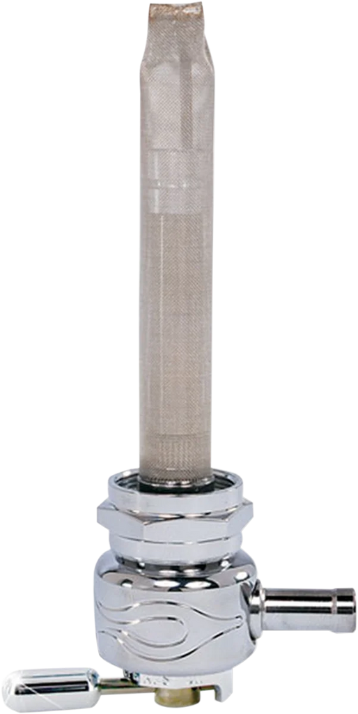 Pingel Round Fuel Valve - Flamed Chrome - 22 mm 4311-CF - Main Product View
