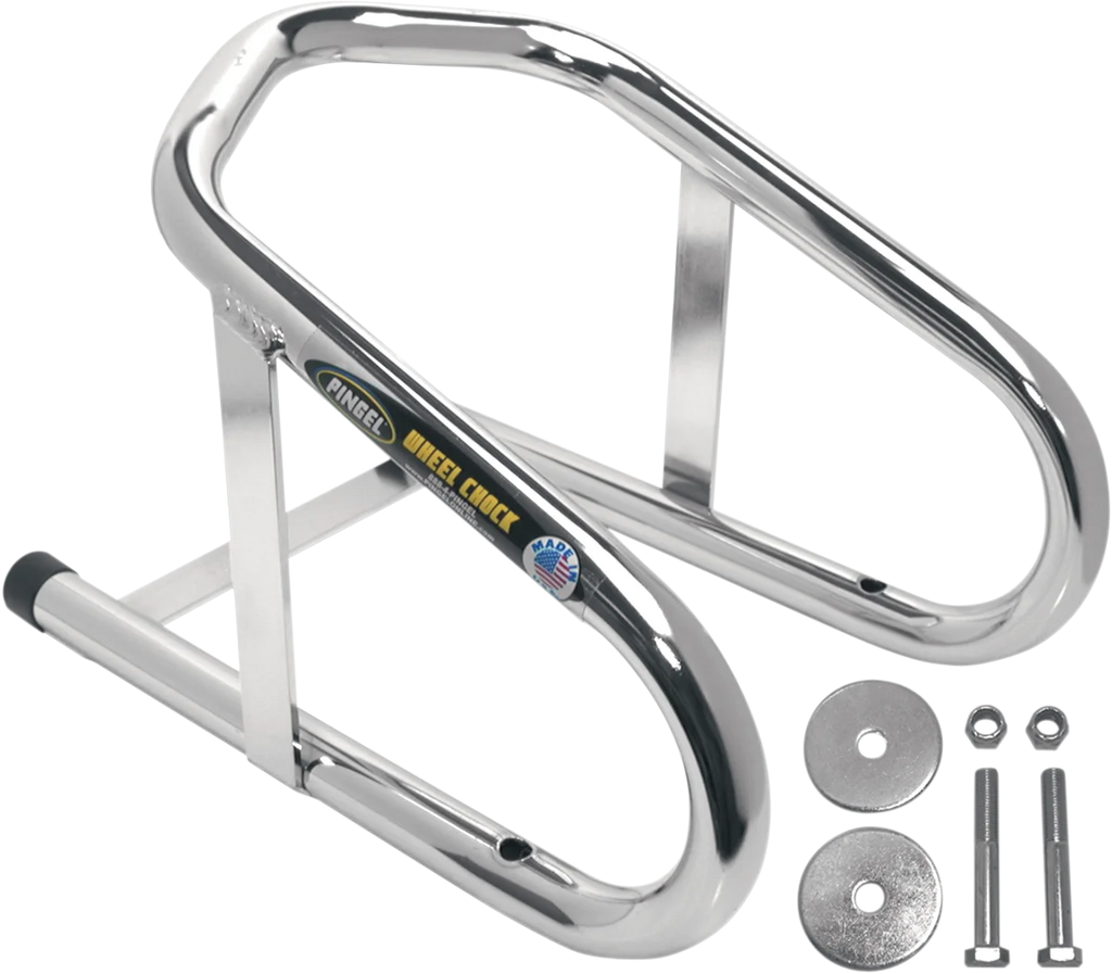 Pingel Wheel Chock - Permanent - Chrome - 6-1/2" WC65H - Main Product View